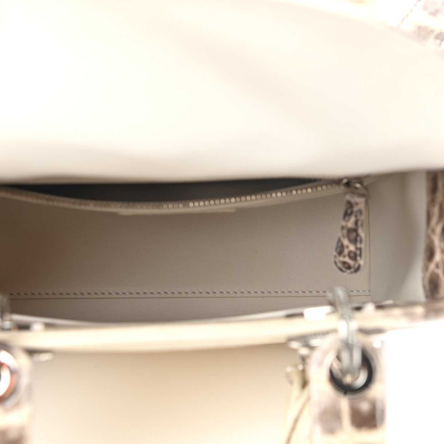 Niloticus Crocodile Himalaya Small Lady Dior White