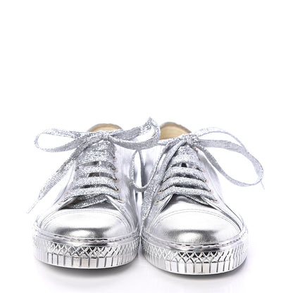 Chanel Laminated Lambskin Sneakers 39.5 Silver 2 of 7