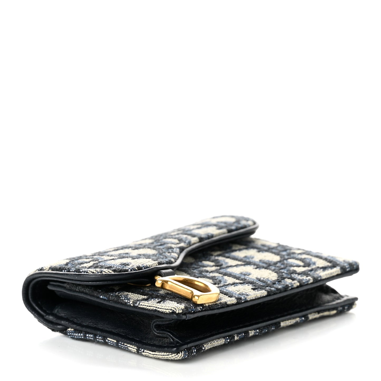Oblique Saddle Card Holder Blue
