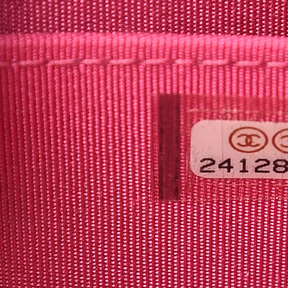 Chanel Lambskin Quilted Boy Zip Around Coin Purse Wallet Fuchsia 7 of 7