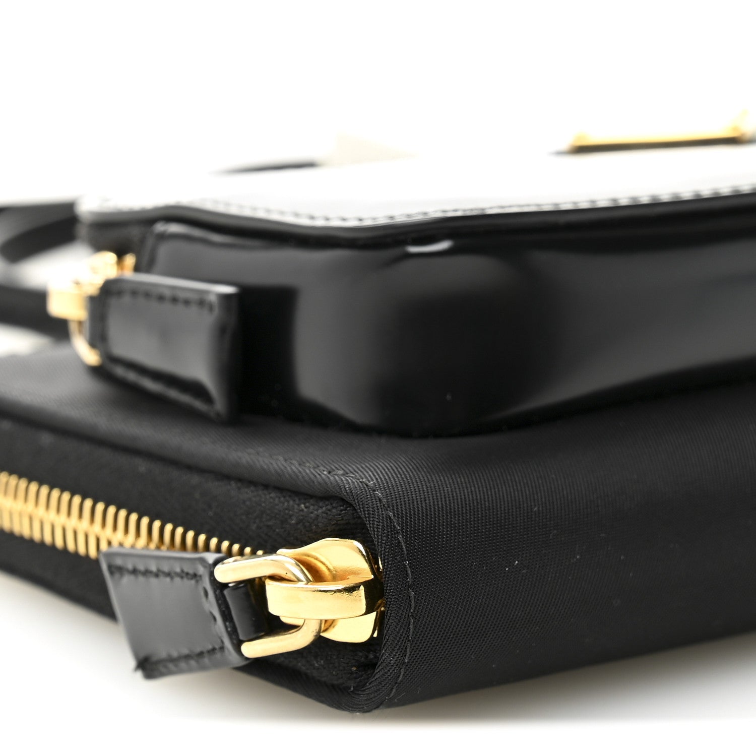 Prada Re-Nylon Tessuto Brushed Calfskin Crossbody Wallet Black 17 of 19
