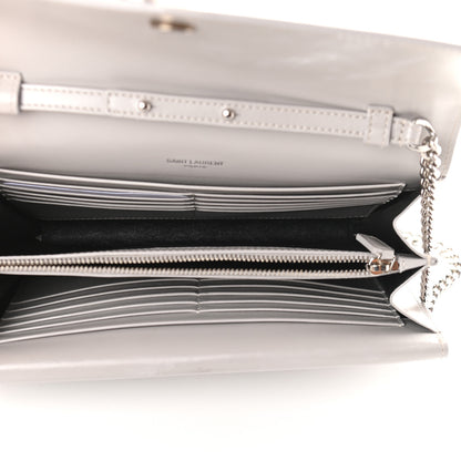 Saint Laurent Smooth Calfskin Sulpice Monogram Chain Wallet Granite 5 of 11