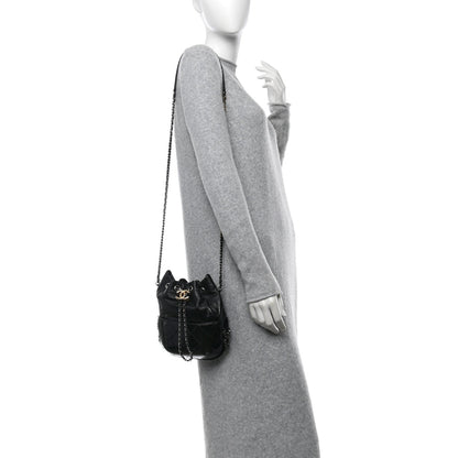 Chanel Patent Goatskin Quilted Small Gabrielle Bucket Black 2 of 11
