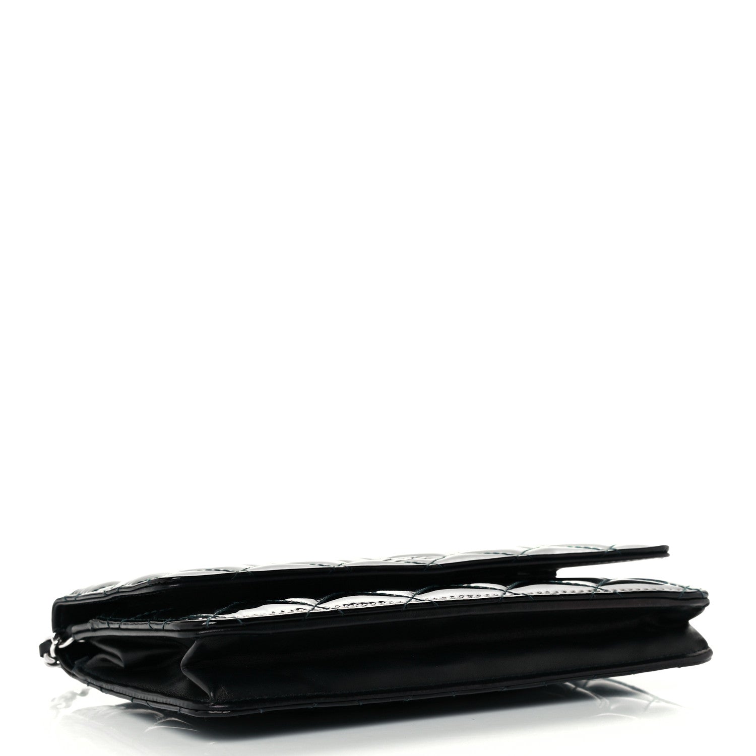 Chanel Patent Quilted Wallet On Chain WOC Navy 4 of 11
