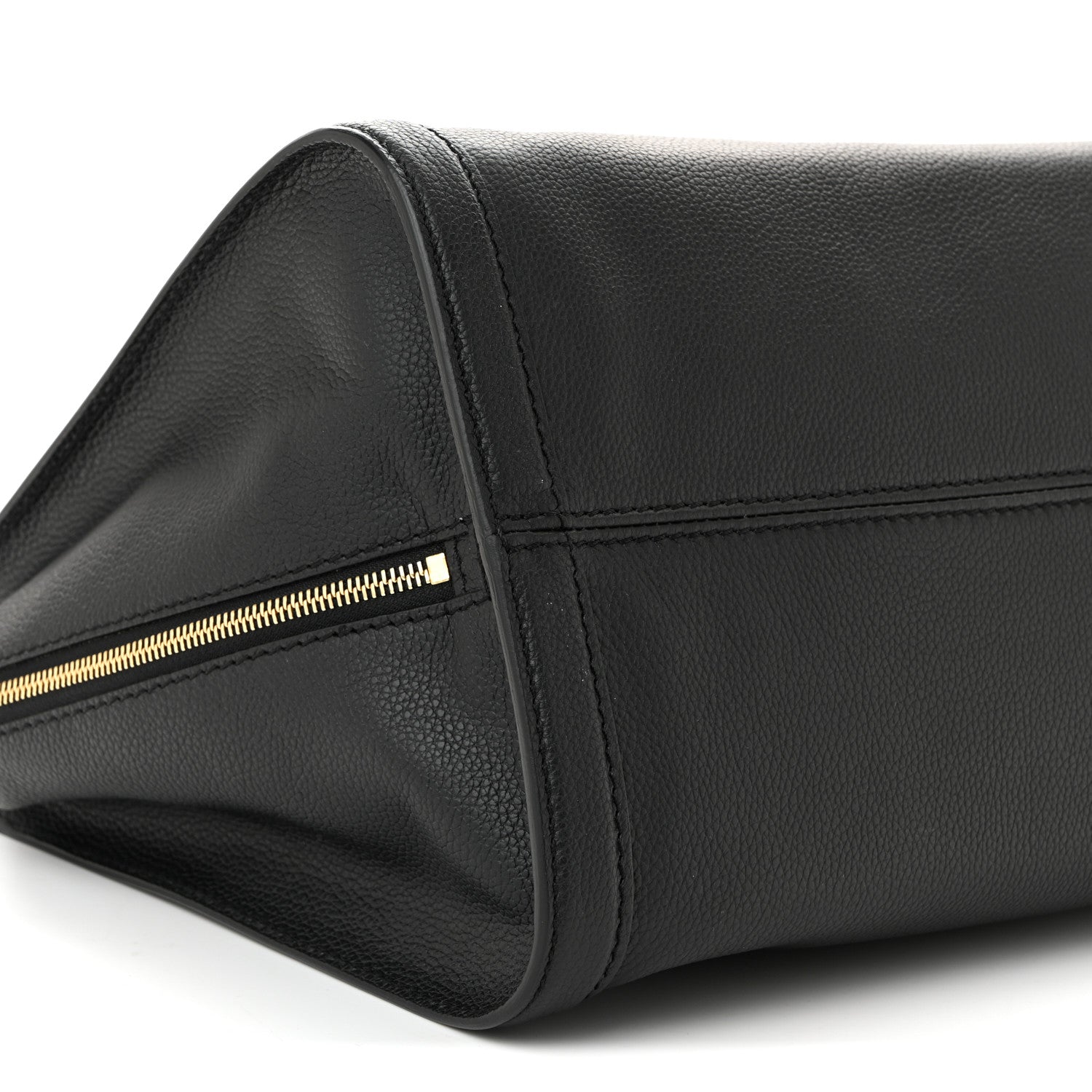 Alexander McQueen Pebbled Calfskin Large Skull Padlock Zip Around Tote Black 9 of 10