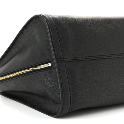 Alexander McQueen Pebbled Calfskin Large Skull Padlock Zip Around Tote Black 9 of 10