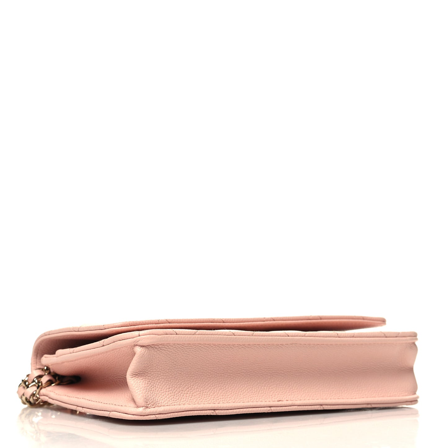 Caviar Quilted Wallet on Chain WOC Light Pink