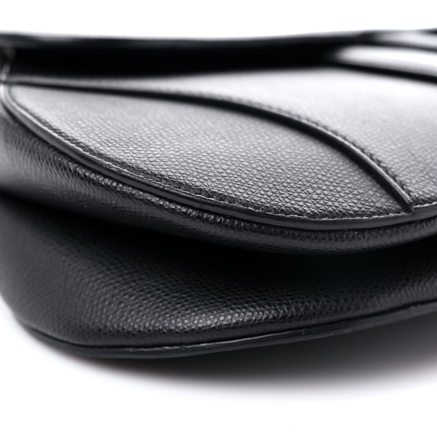 Christian Dior Grained Calfskin Saddle Bag Black 8 of 11