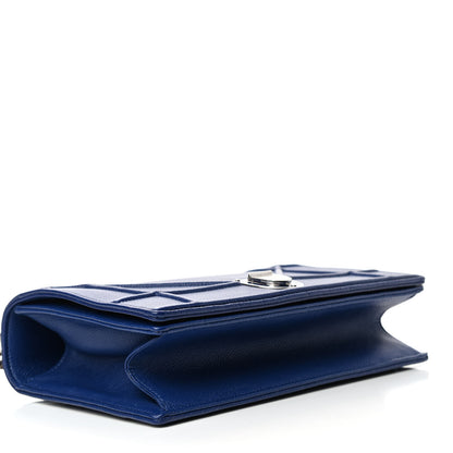 Christian Dior Grained Calfskin Medium Diorama Flap Bag Blue 3 of 5
