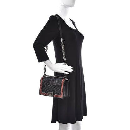Chanel Lambskin Embellished Medium Boy Flap Black 2 of 9