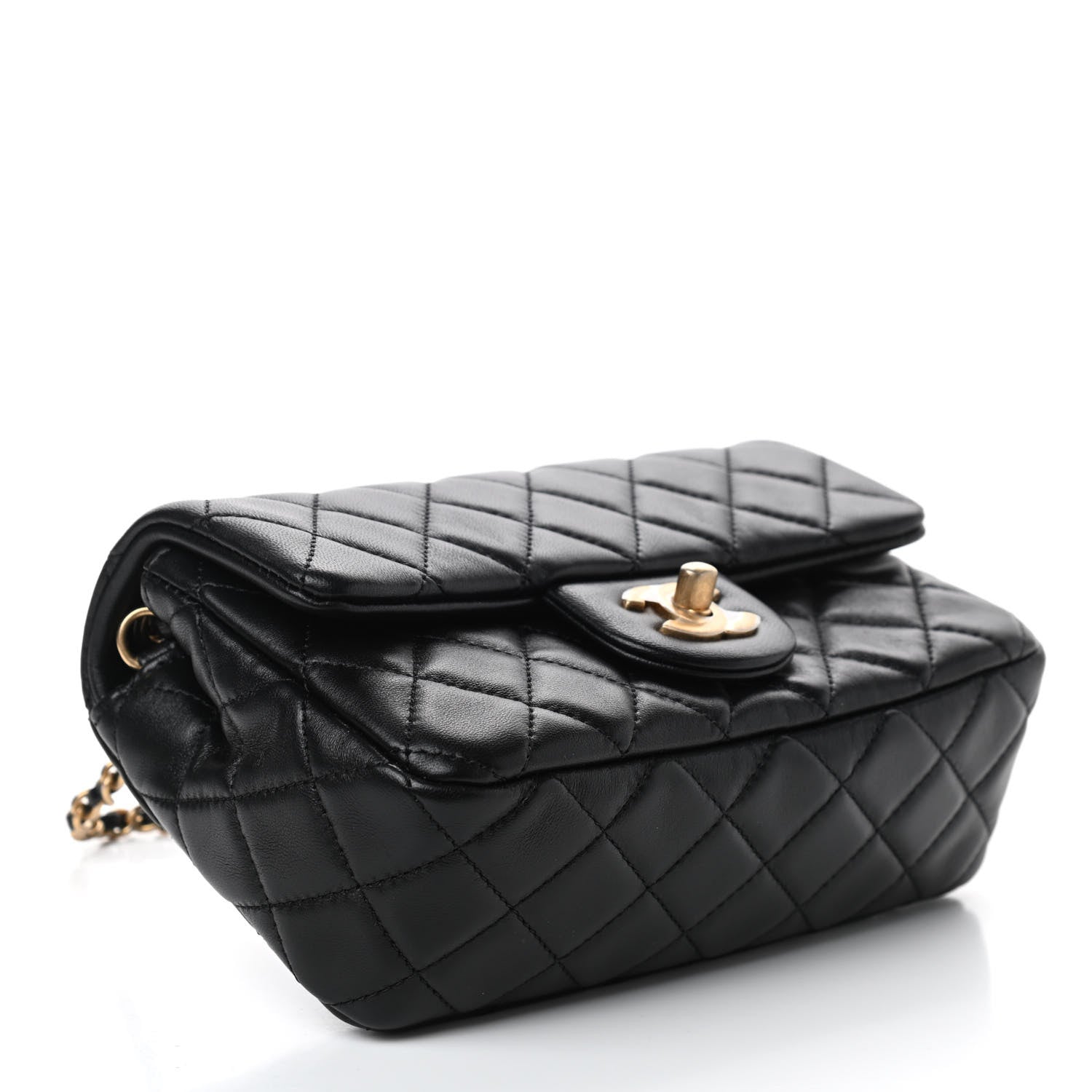 Chanel Lambskin Quilted Mini Rectangular Pearl Crush Flap Black 4 of 10