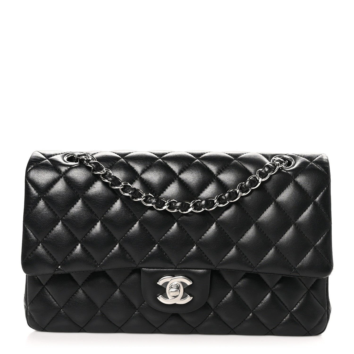 Chanel Lambskin Quilted Medium Double Flap Black 1 of 10