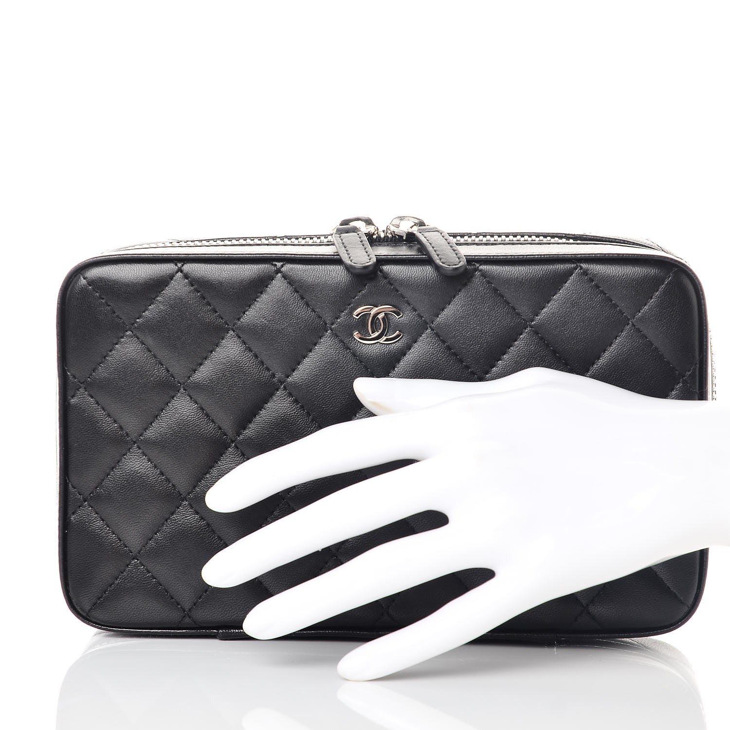 Chanel Lambskin Quilted Jewelry Case Black 2 of 10