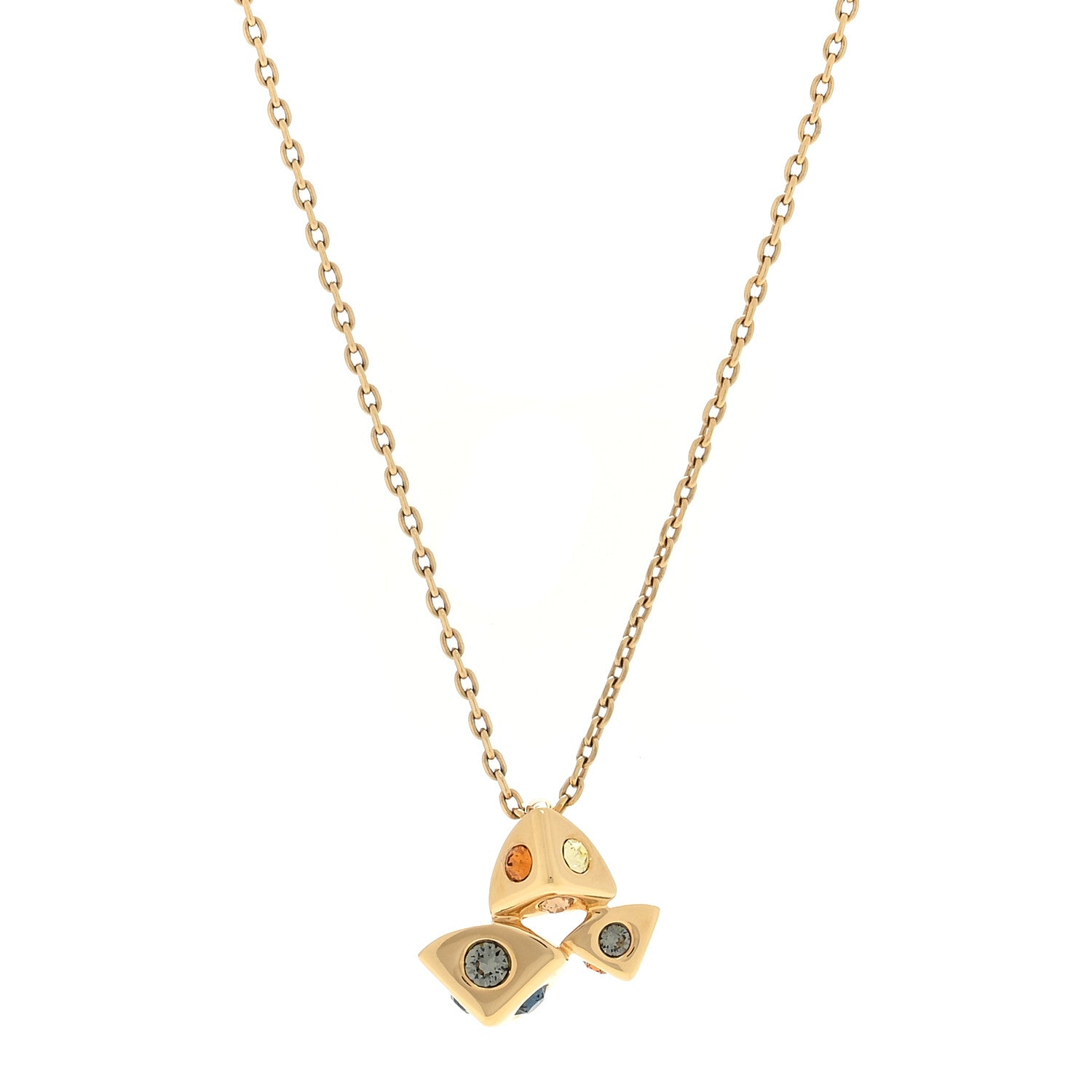 Louis Vuitton Crystal Trunkies Pendant Necklace Gold 1 of 5