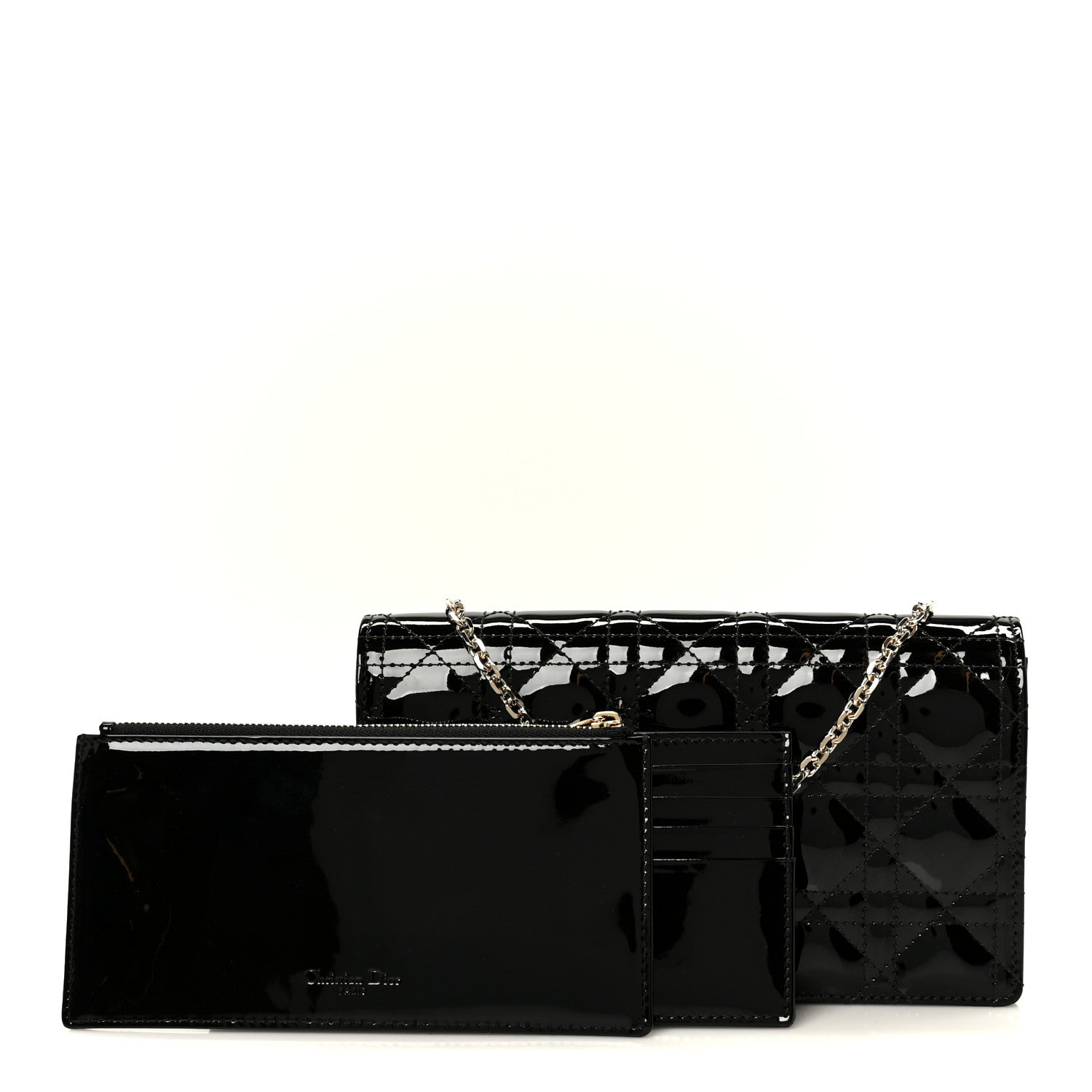 Christian Dior Patent Cannage Lady Dior Pouch Black 3 of 14