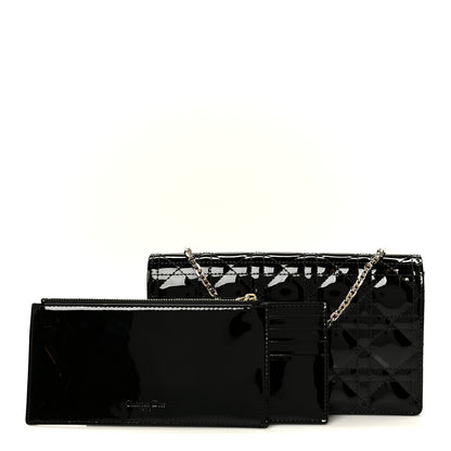Christian Dior Patent Cannage Lady Dior Pouch Black 3 of 14