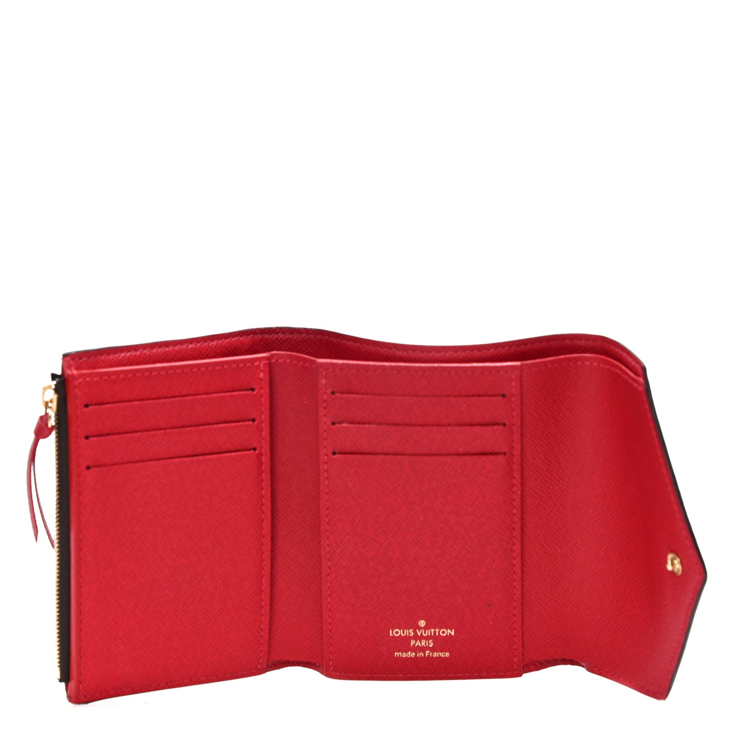 Louis Vuitton Damier Ebene Victorine Wallet Red 5 of 10