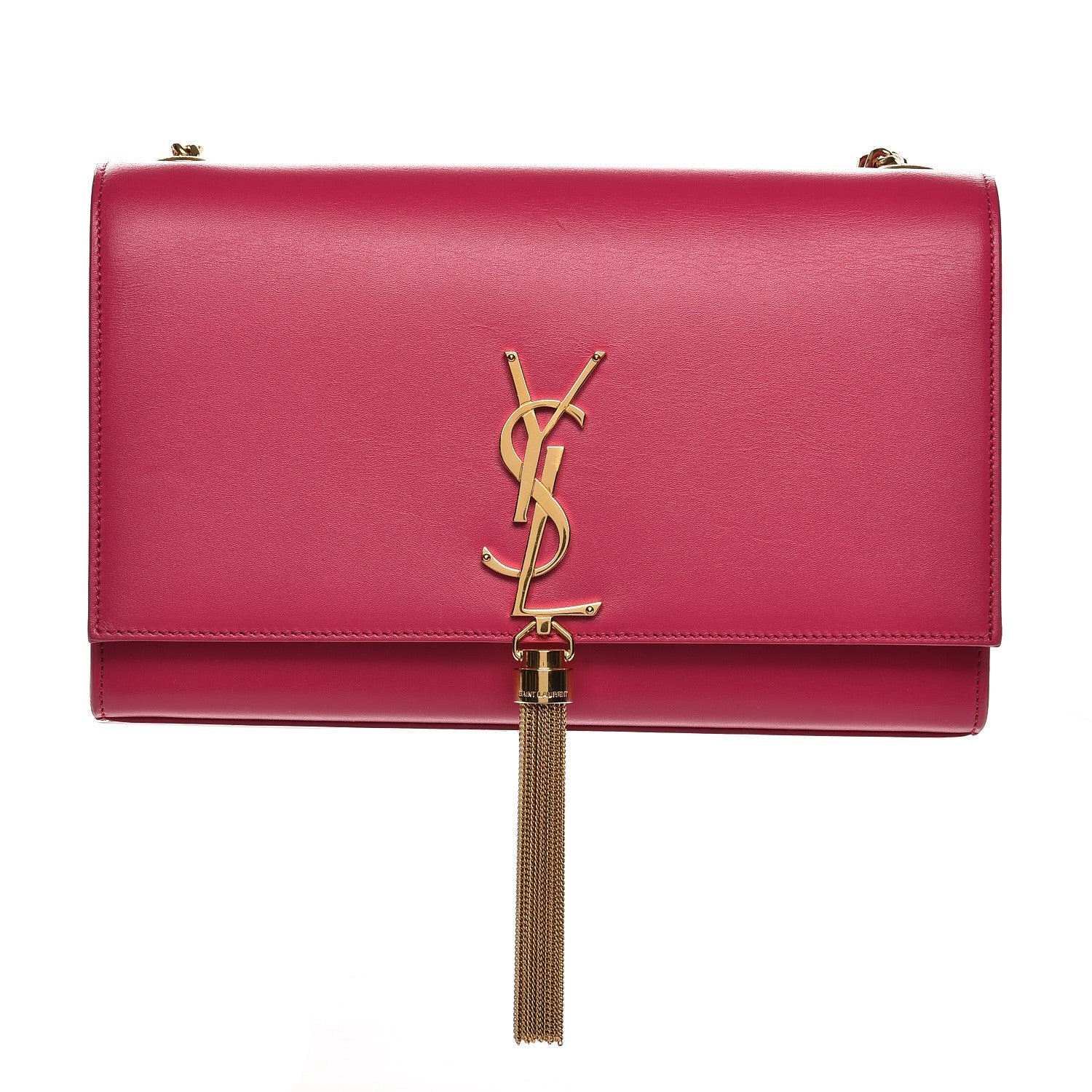 Saint Laurent Smooth Calfskin Medium Classic Monogram Kate Tassel Satchel Fuchsia 1 of 7