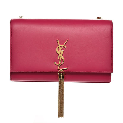 Saint Laurent Smooth Calfskin Medium Classic Monogram Kate Tassel Satchel Fuchsia 1 of 7