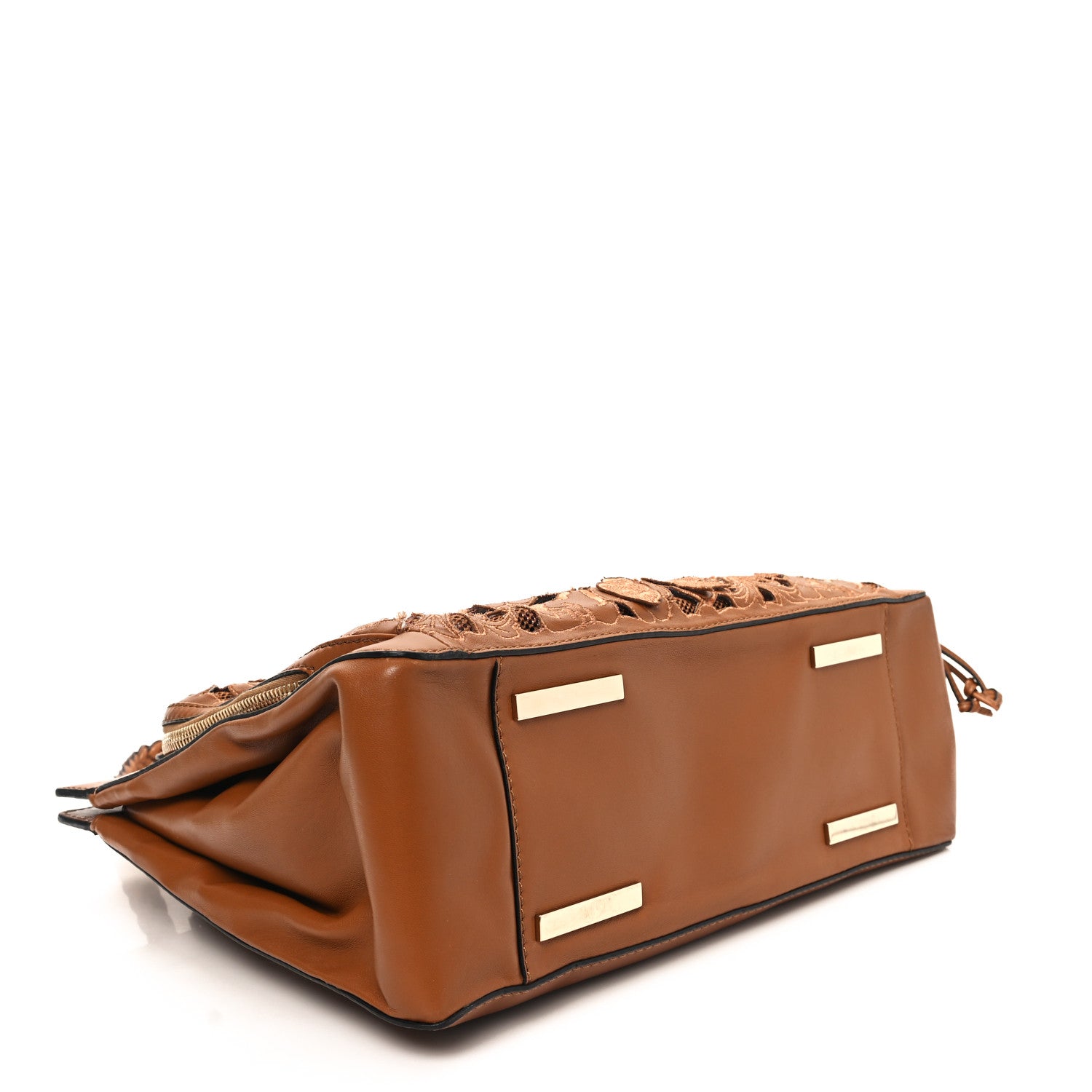 Valentino Garavani Vitello Lace Demetra Satchel Cognac 4 of 11