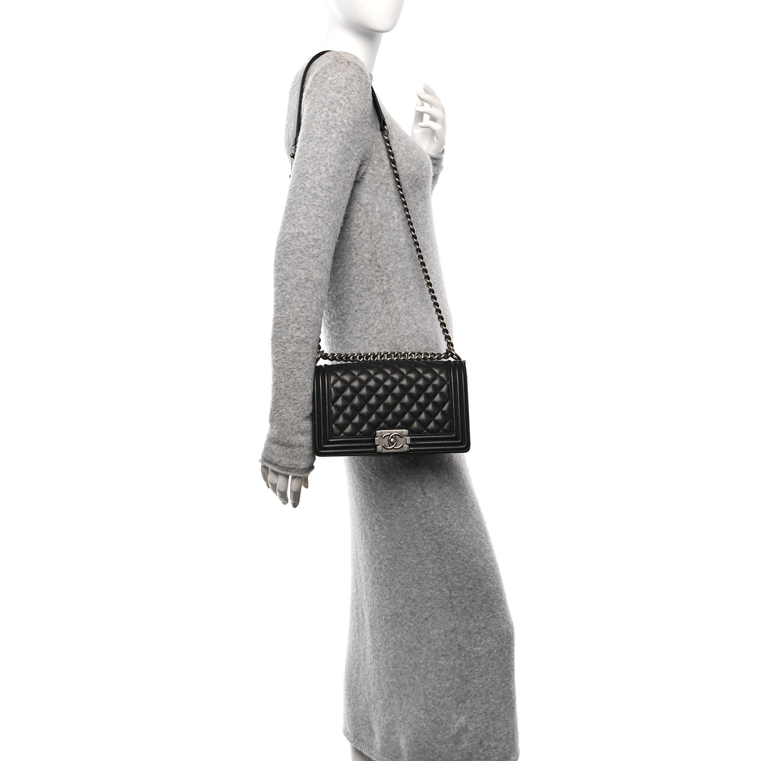 Chanel Caviar Quilted Medium Boy Flap Black 2 of 11