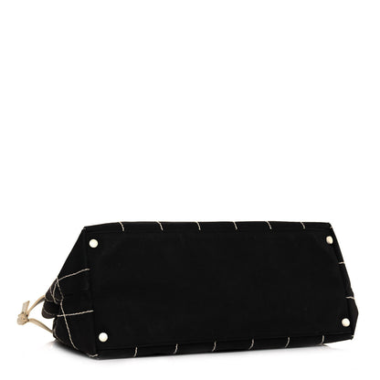 Chanel Canvas Square Stitched CC Tote Black 3 of 18