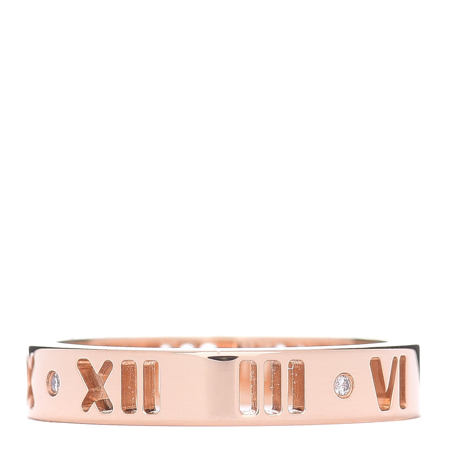 Tiffany 18K Rose Gold Diamond Atlas Pierced Ring 52 6 3 of 4