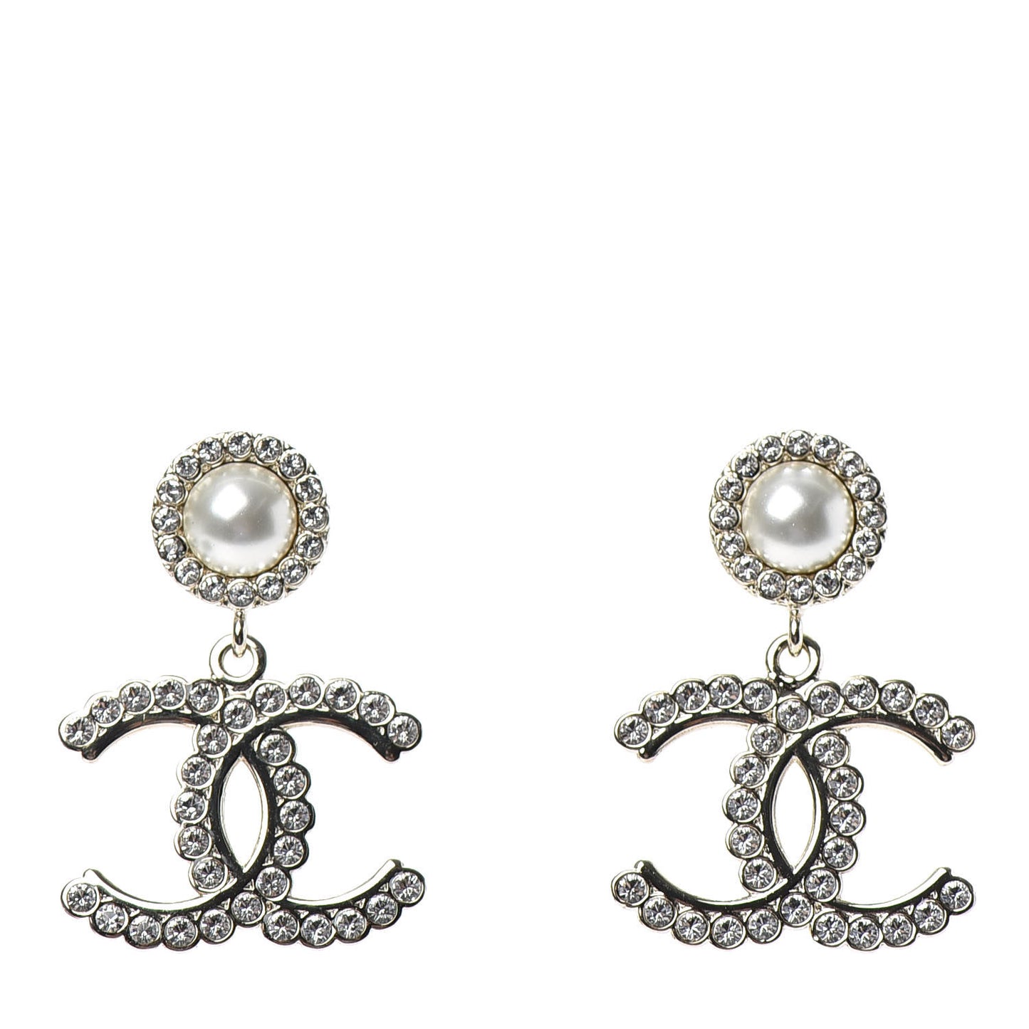 Crystal Pearl Bow-tiful CC Drop Earrings Gold