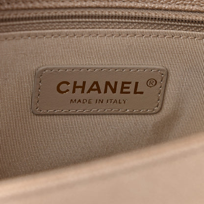 Chanel Caviar Chevron Quilted New Medium Boy Flap Light Beige 6 of 9