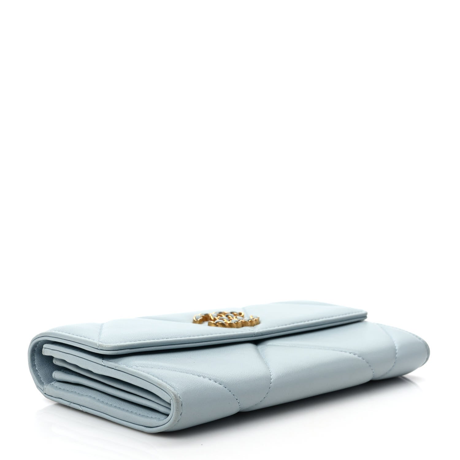 Chanel Lambskin Quilted Chanel 19 Flap Wallet Light Blue 4 of 8