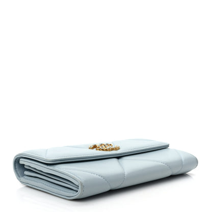 Chanel Lambskin Quilted Chanel 19 Flap Wallet Light Blue 4 of 8