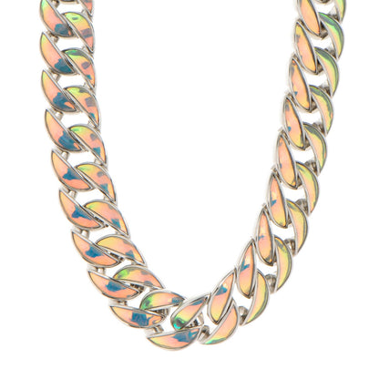 Chanel Iridescent CC Chain Link Choker Necklace Silver 1 of 5