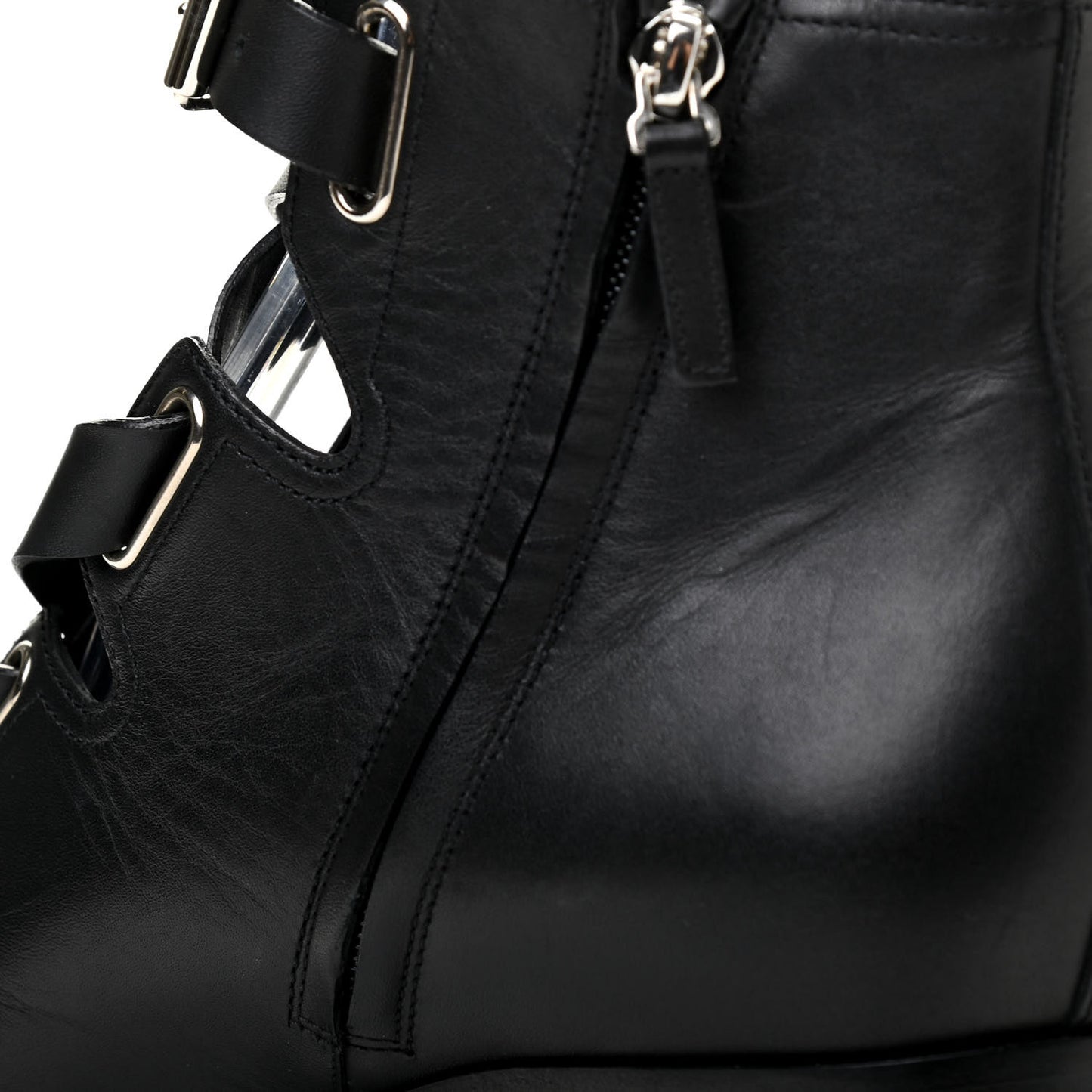 Calfskin Plum Lace Up Combat Boots 41 Black