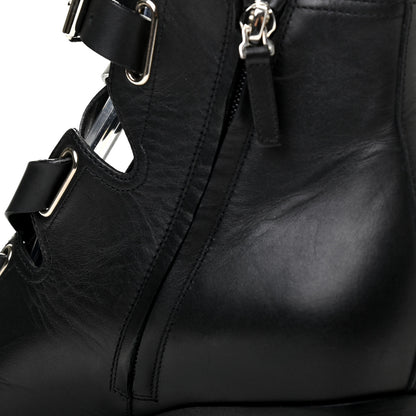 Valentino Garavani Calfskin Plum Lace Up Combat Boots 41 Black 9 of 9
