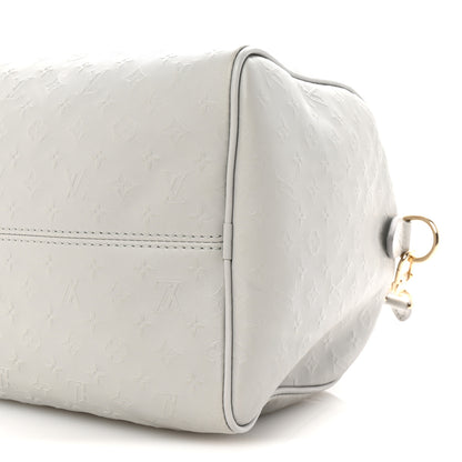 Louis Vuitton Calfskin Minigram Speedy Soft 30 Cloud Gray 9 of 9