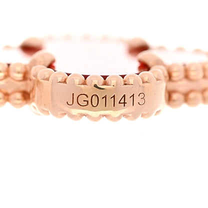Van Cleef & Arpels 18K Rose Gold Carnelian 5 Motifs Guilloche Vintage Alhambra Bracelet 4 of 5