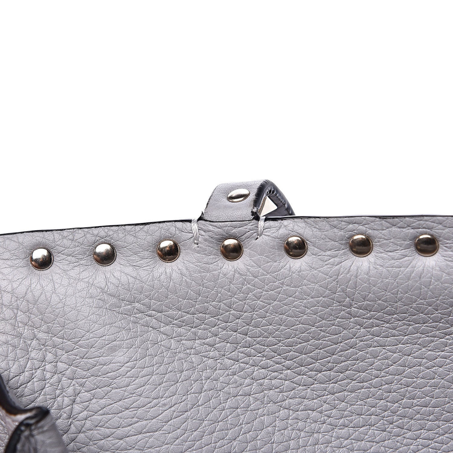Valentino Garavani Grained Calfskin Small Rockstud Double Bag Pastel Grey 11 of 13
