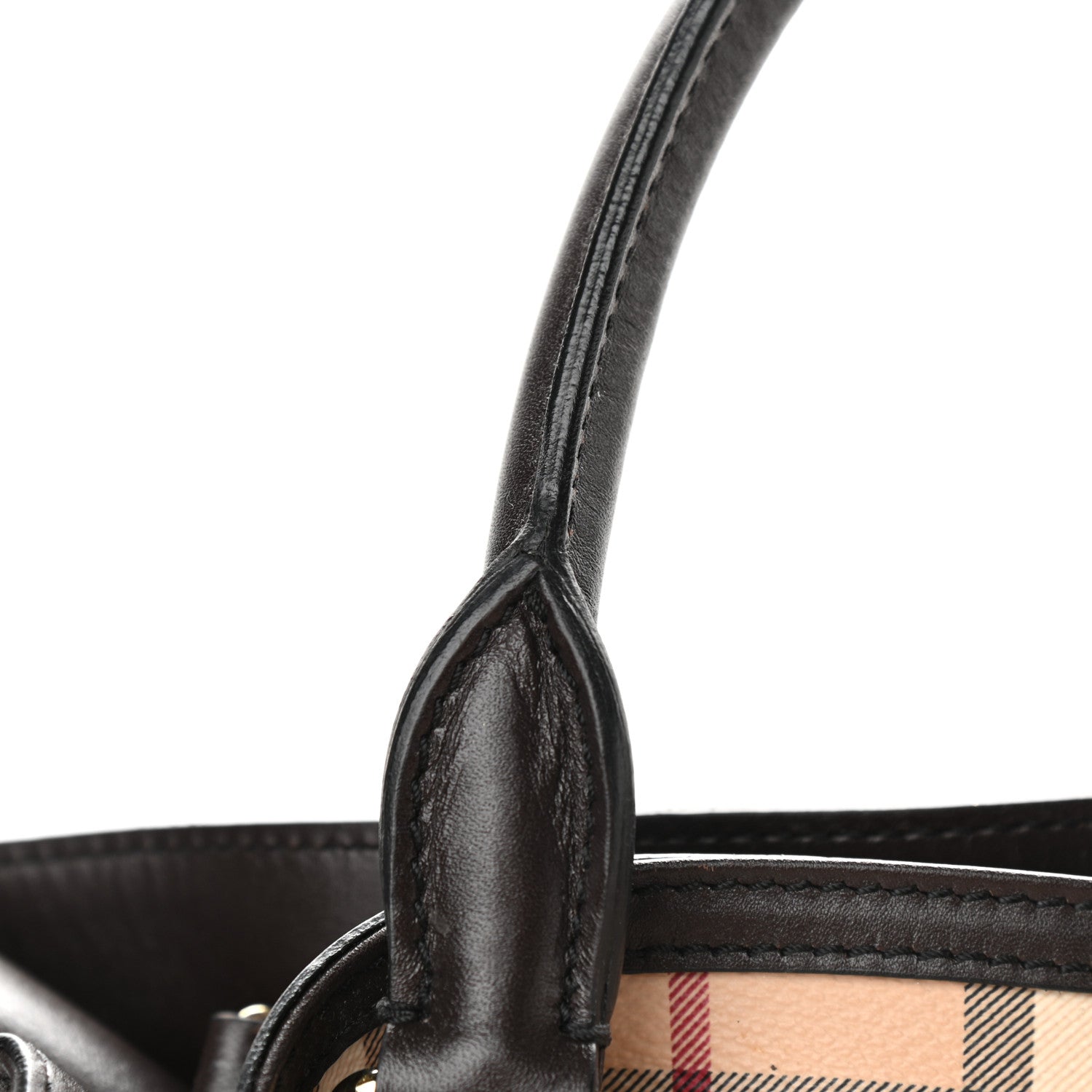 Burberry Haymarket Check Medium Golderton Tote Chocolate 16 of 16
