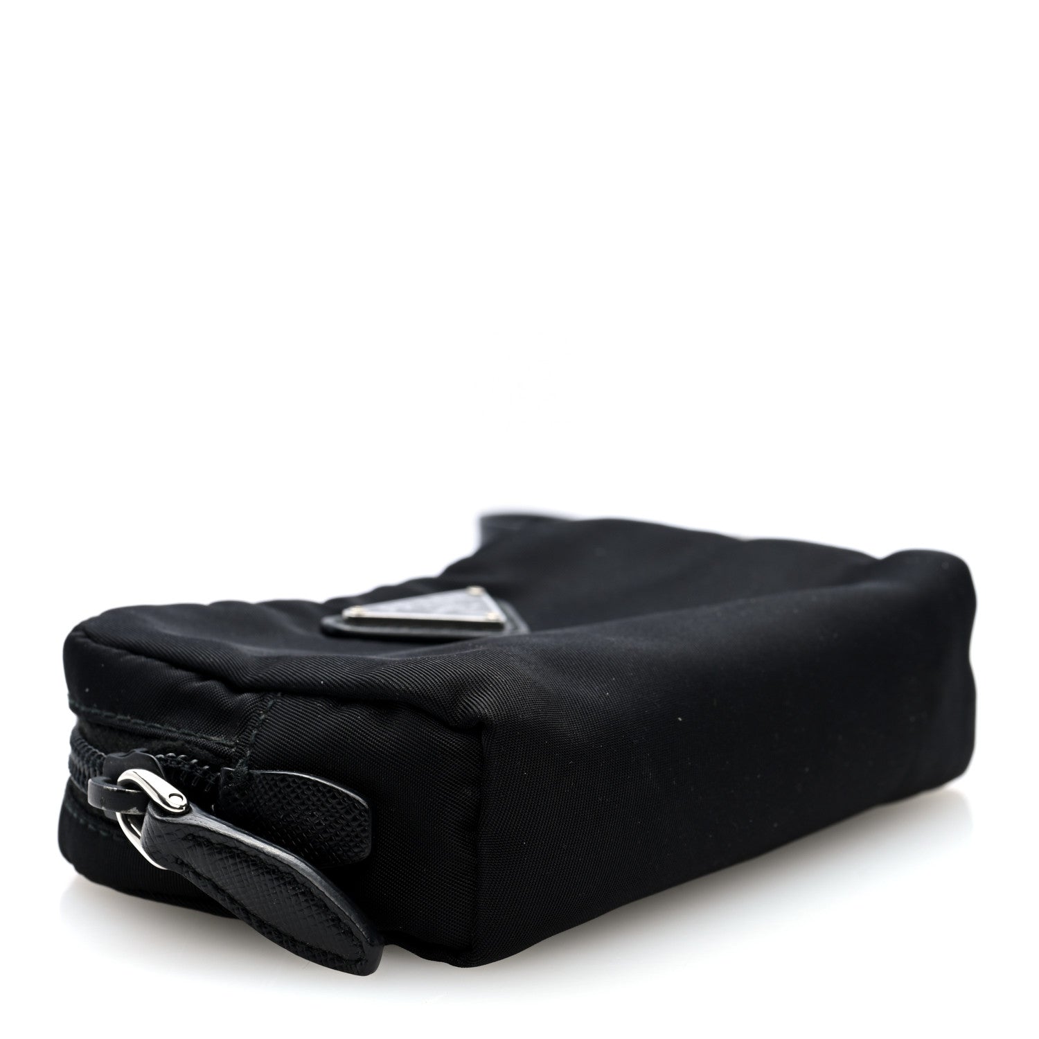 Prada Nylon Saffiano Triangle Mini Wristlet Pouch Black 6 of 6
