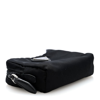 Prada Nylon Saffiano Triangle Mini Wristlet Pouch Black 6 of 6