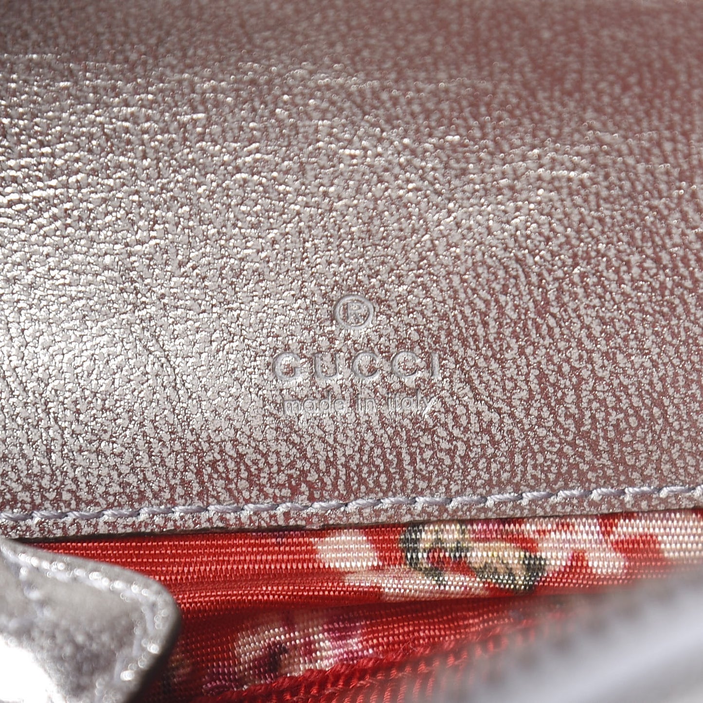 Laminated Nappa Web Trapuntata Mini GG Shoulder Bag Argento