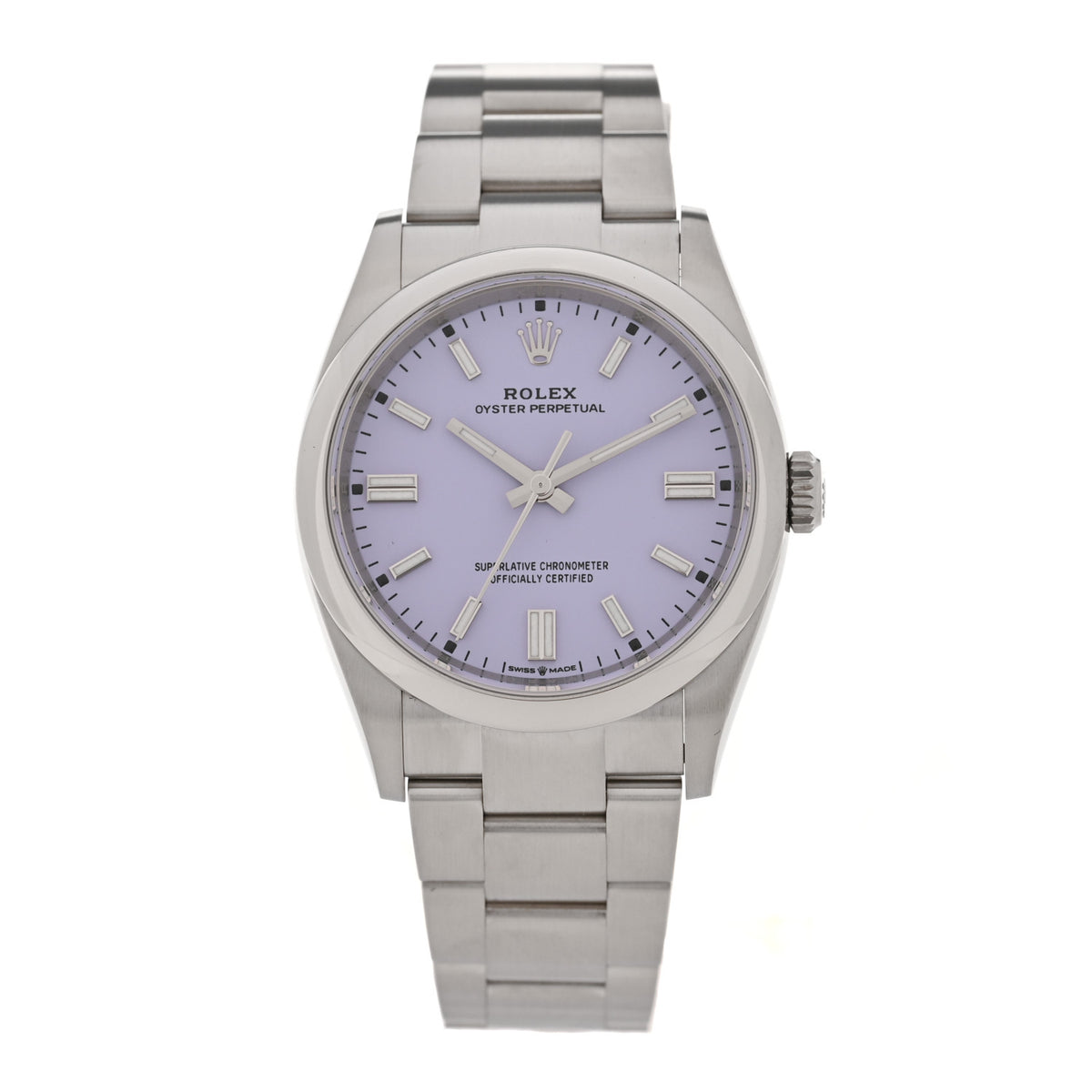 Rolex Stainless Steel 36mm Oyster Perpetual Watch Lavender 126000 1 of 5