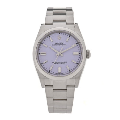 Rolex Stainless Steel 36mm Oyster Perpetual Watch Lavender 126000 1 of 5