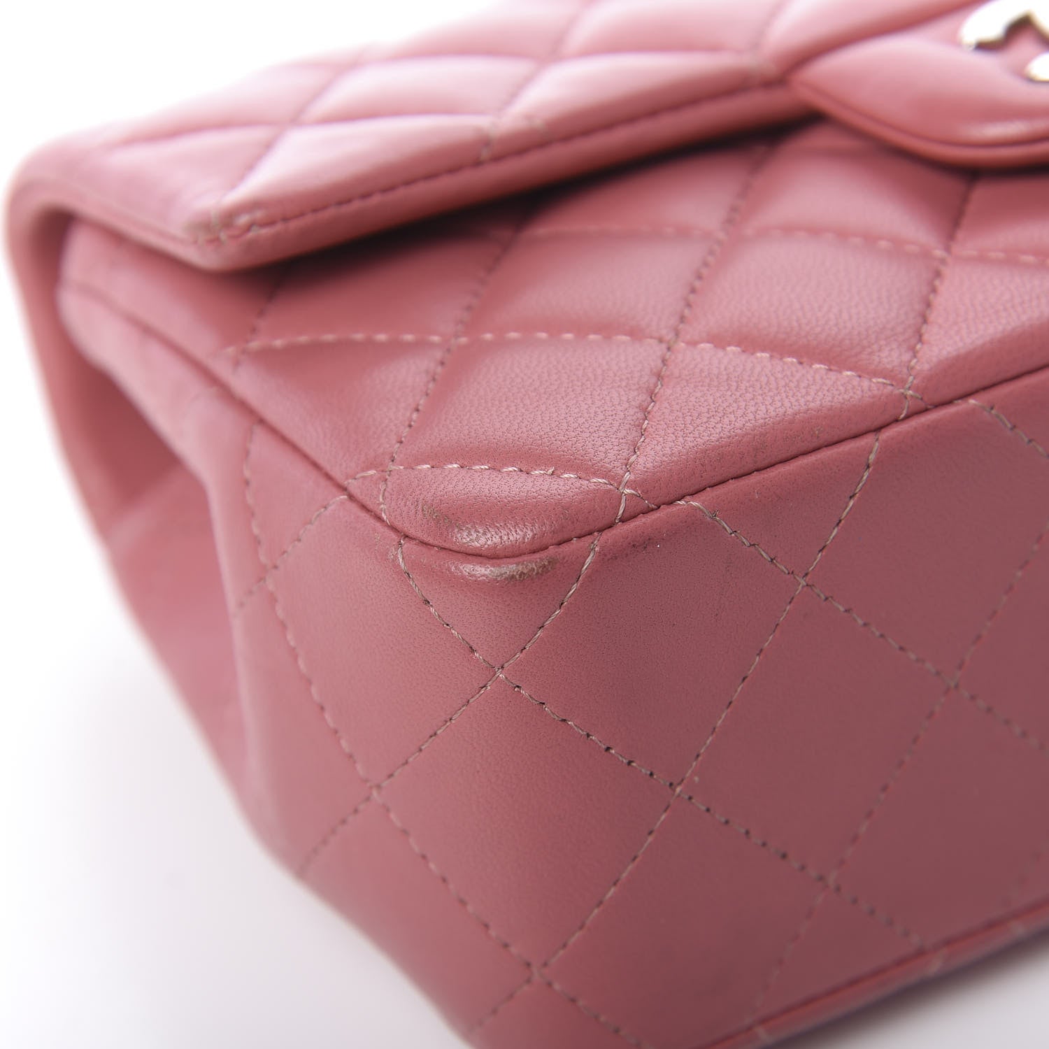 Chanel Lambskin Quilted Mini Rectangular Flap Pink 11 of 14