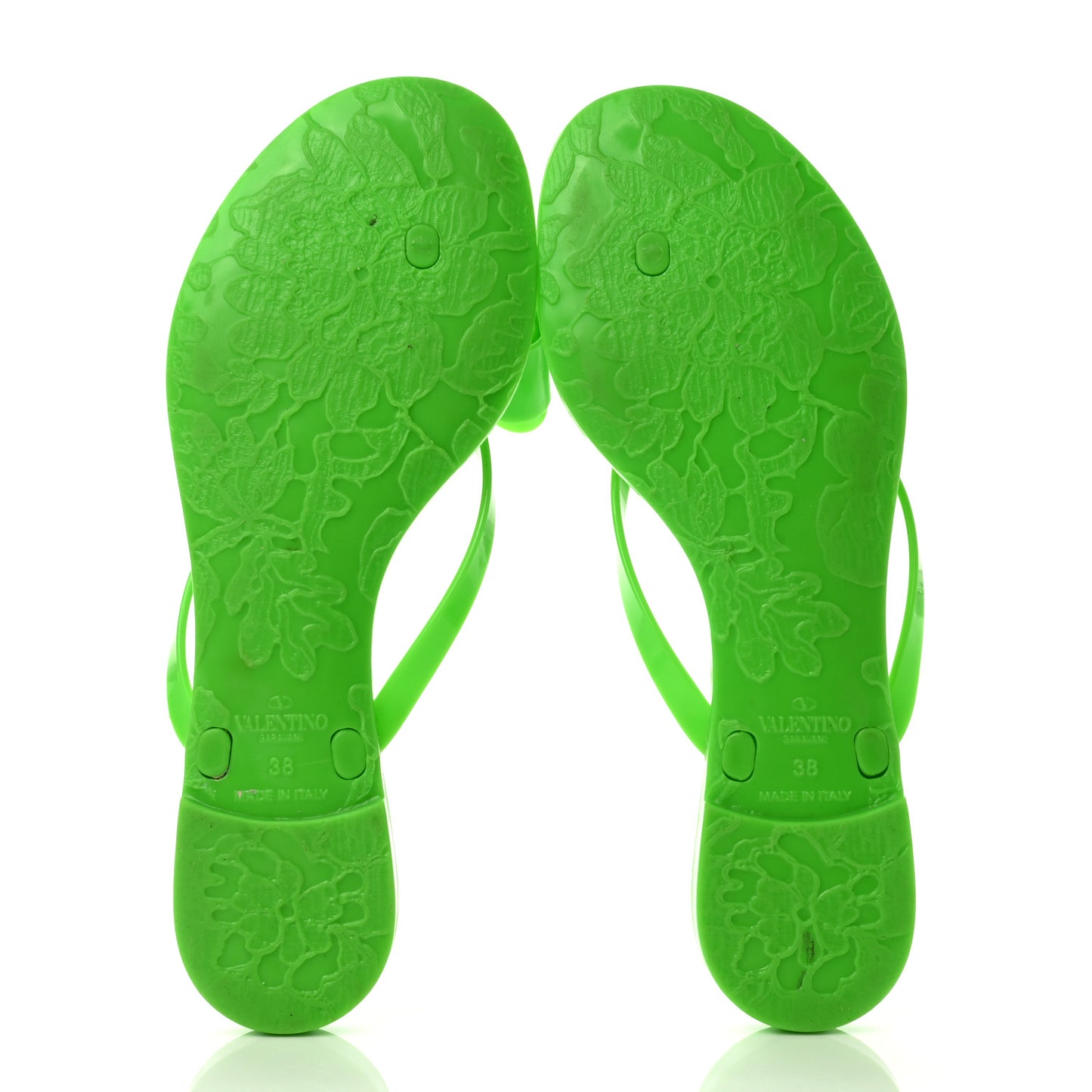 PVC Jelly Bow Thong Sandals 38 Green