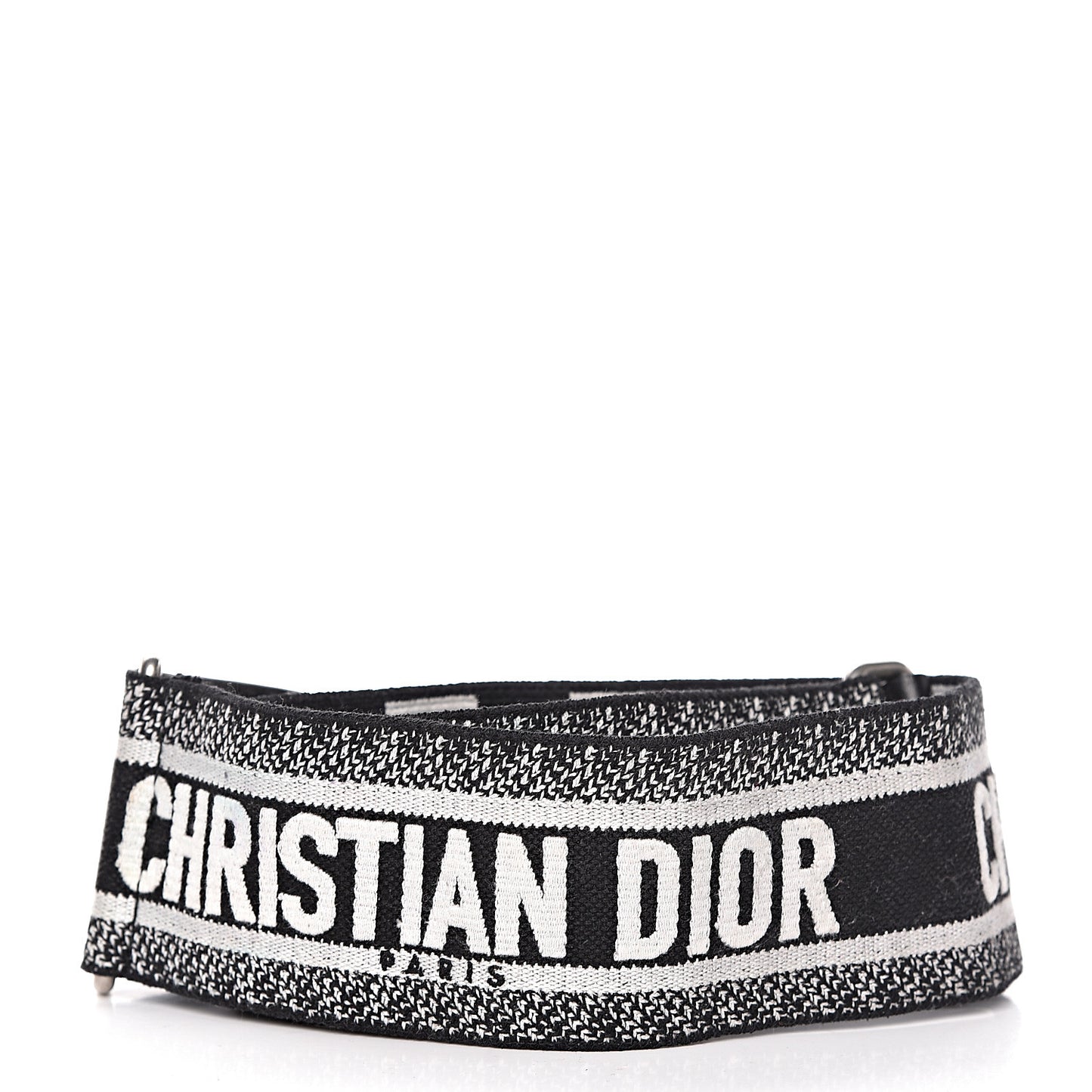 Canvas Embroidered Shoulder Strap Black White