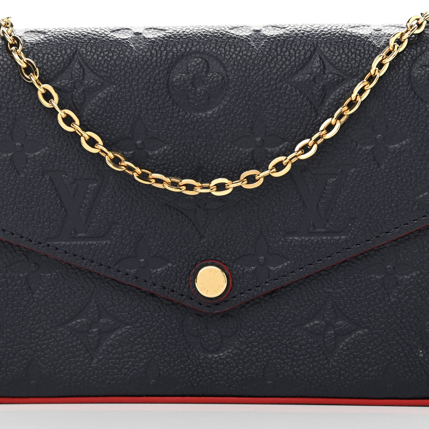 Empreinte Pochette Felicie Chain Wallet Marine Rouge