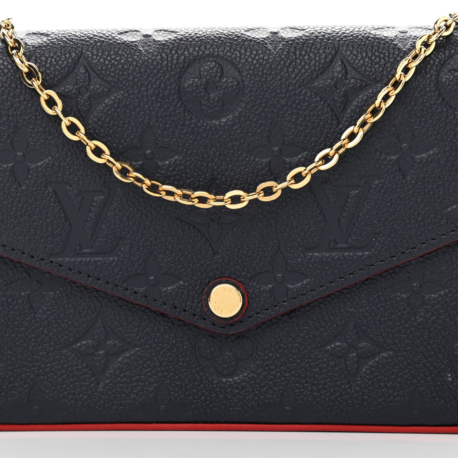 Louis Vuitton Empreinte Pochette Felicie Chain Wallet Marine Rouge 8 of 11