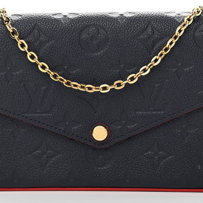 Louis Vuitton Empreinte Pochette Felicie Chain Wallet Marine Rouge 8 of 11