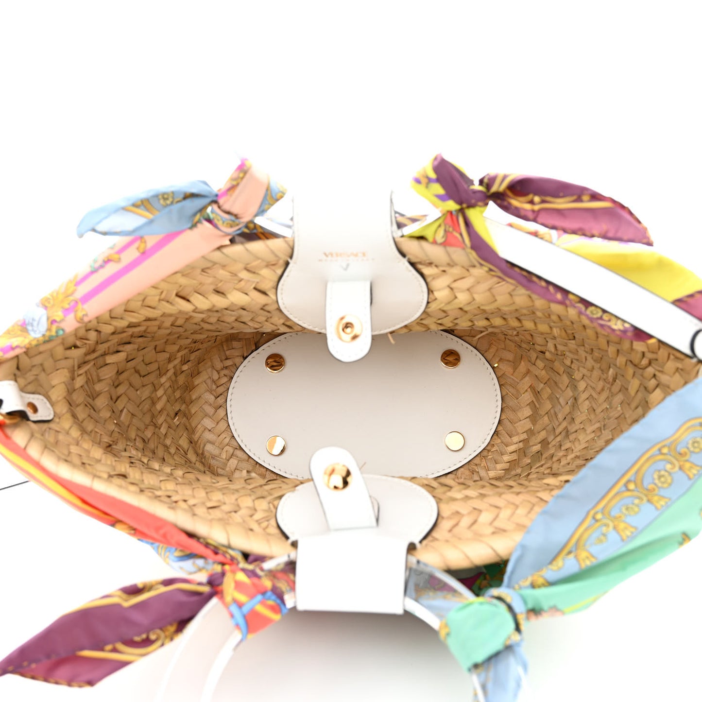 Raffia Silk Basket Bag Multicolor